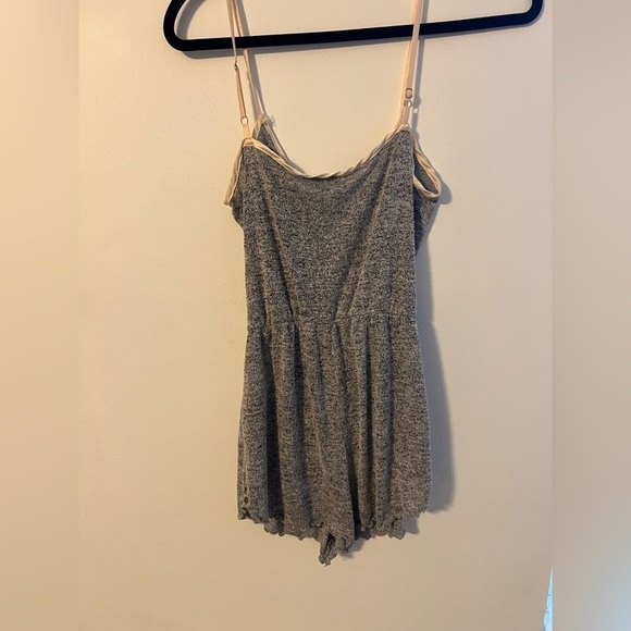 Out From Under x Urban Outfitters Grey Surplice Mini Romper Medium - Picture 9 of 10